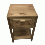 Bedside 1drw w/Shelf Rattan Inlay